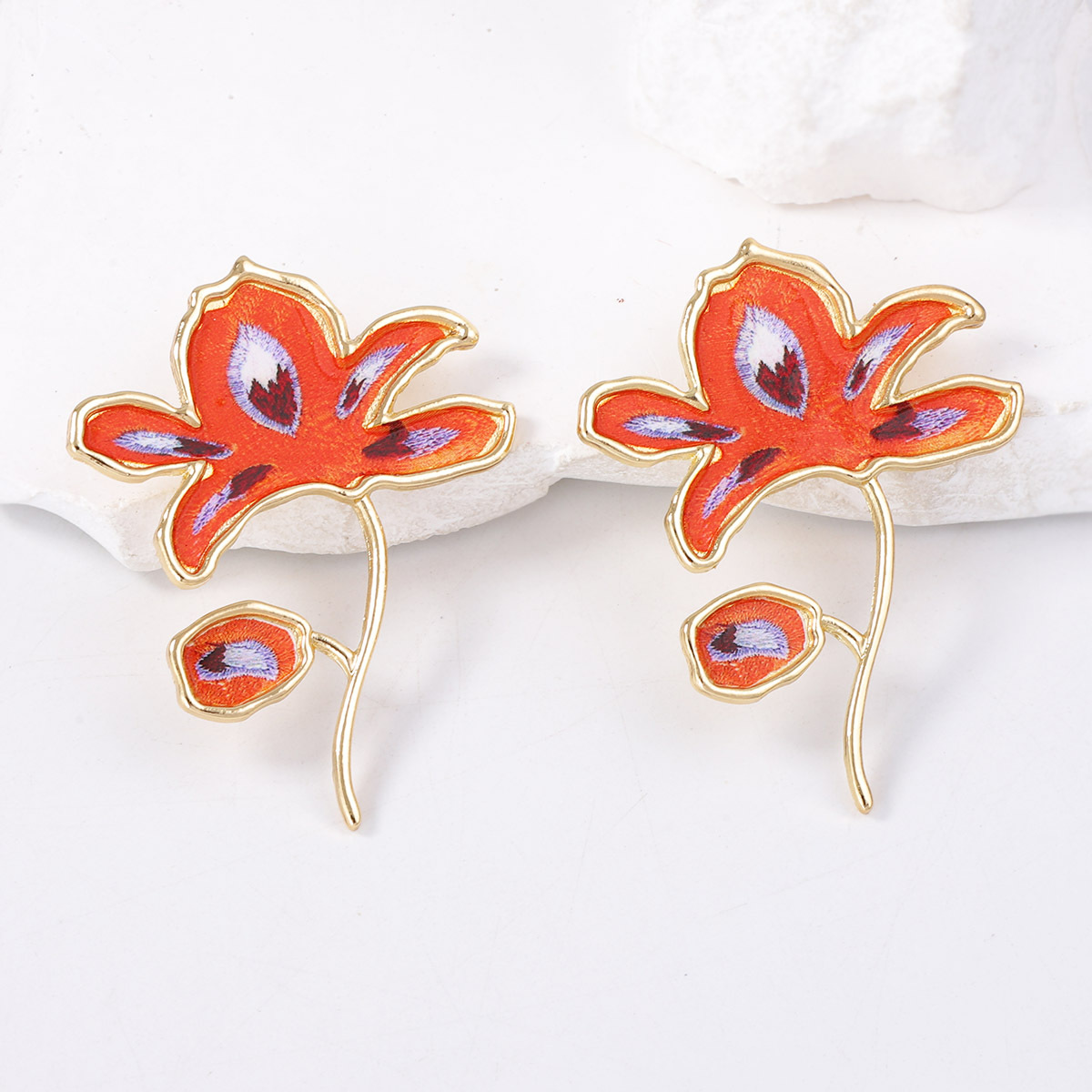 Vintage Fashion Illustration - Personalized Design Metal Alloy Painting Flower