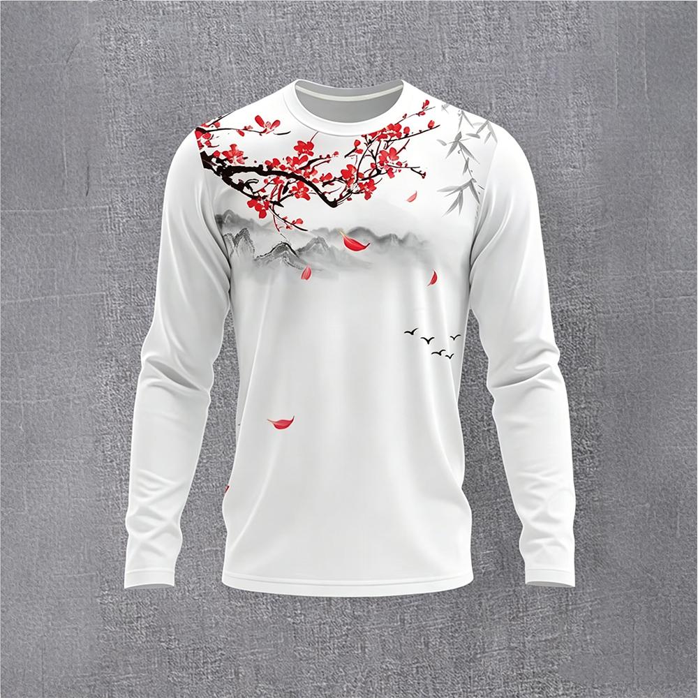 Vintage Fashion Style - Chinese Style Ink Plum Blossom Long