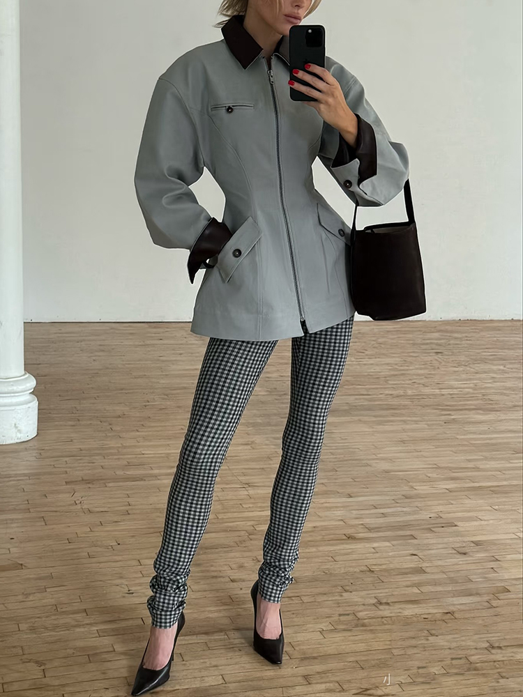 Vintage Fashion Old Money - Leather-paneled jacket, a vintage, old-money style