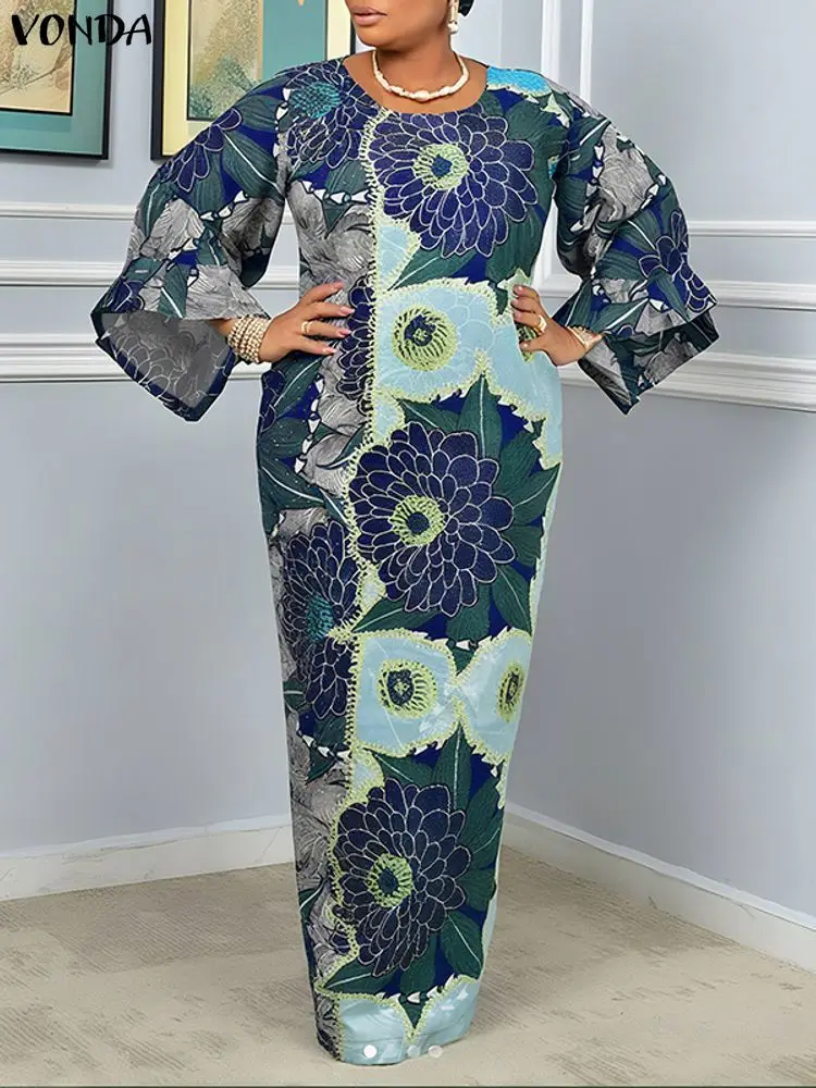 Vintage Fashion Plus Size - VONDA Women Bohemian Maxi Dresses Fashion