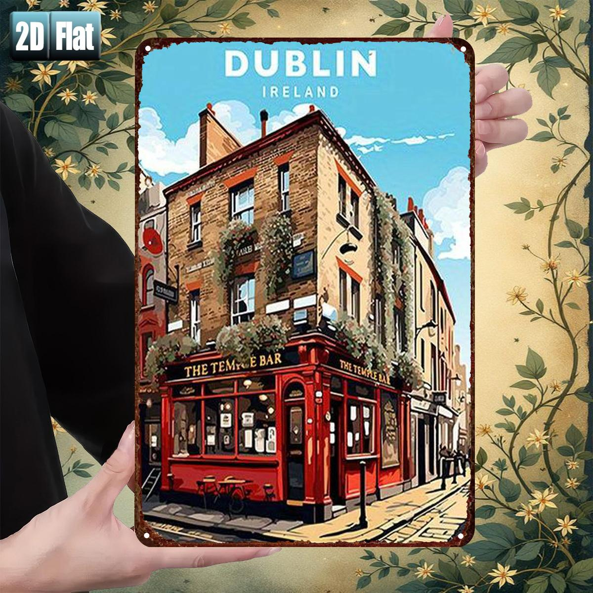 Vintage Fashion Plates - Dublin Ireland Temple Bar Metal Tin