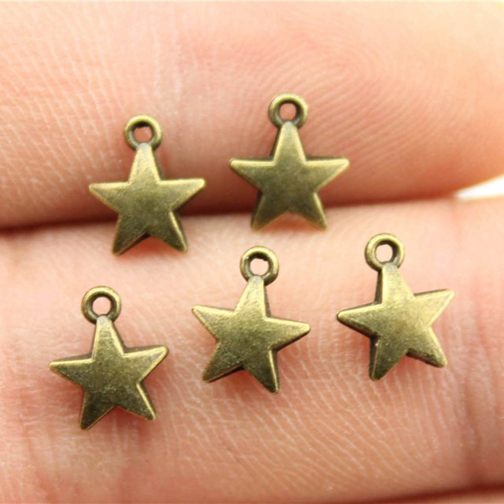 Vintage Fashion Jewelry - 40pcs 8.6x7.1mm 2 Colors Antique Silver