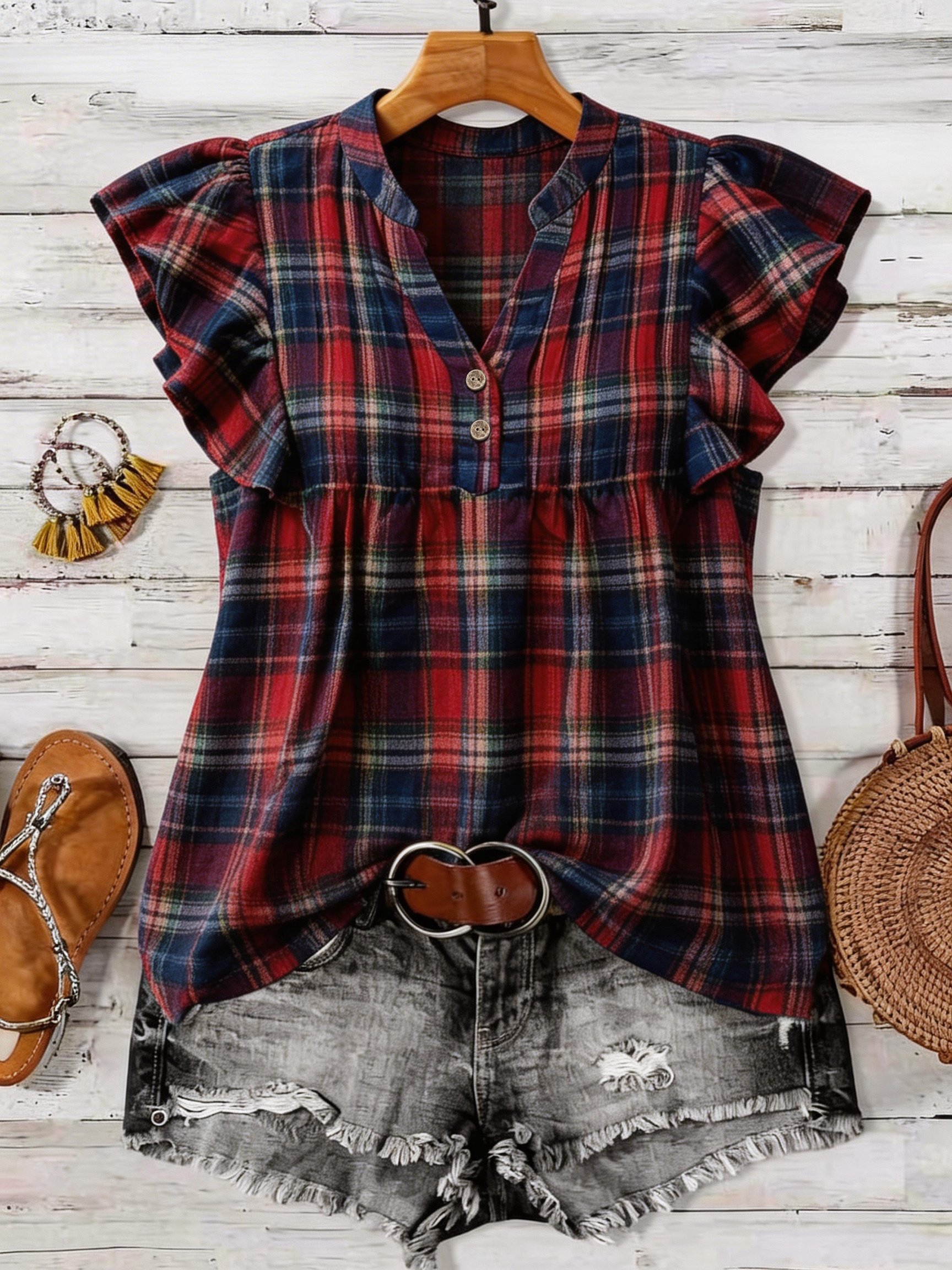 Vintage Fashion Plus Size - plus Size Retro round Neck Printed