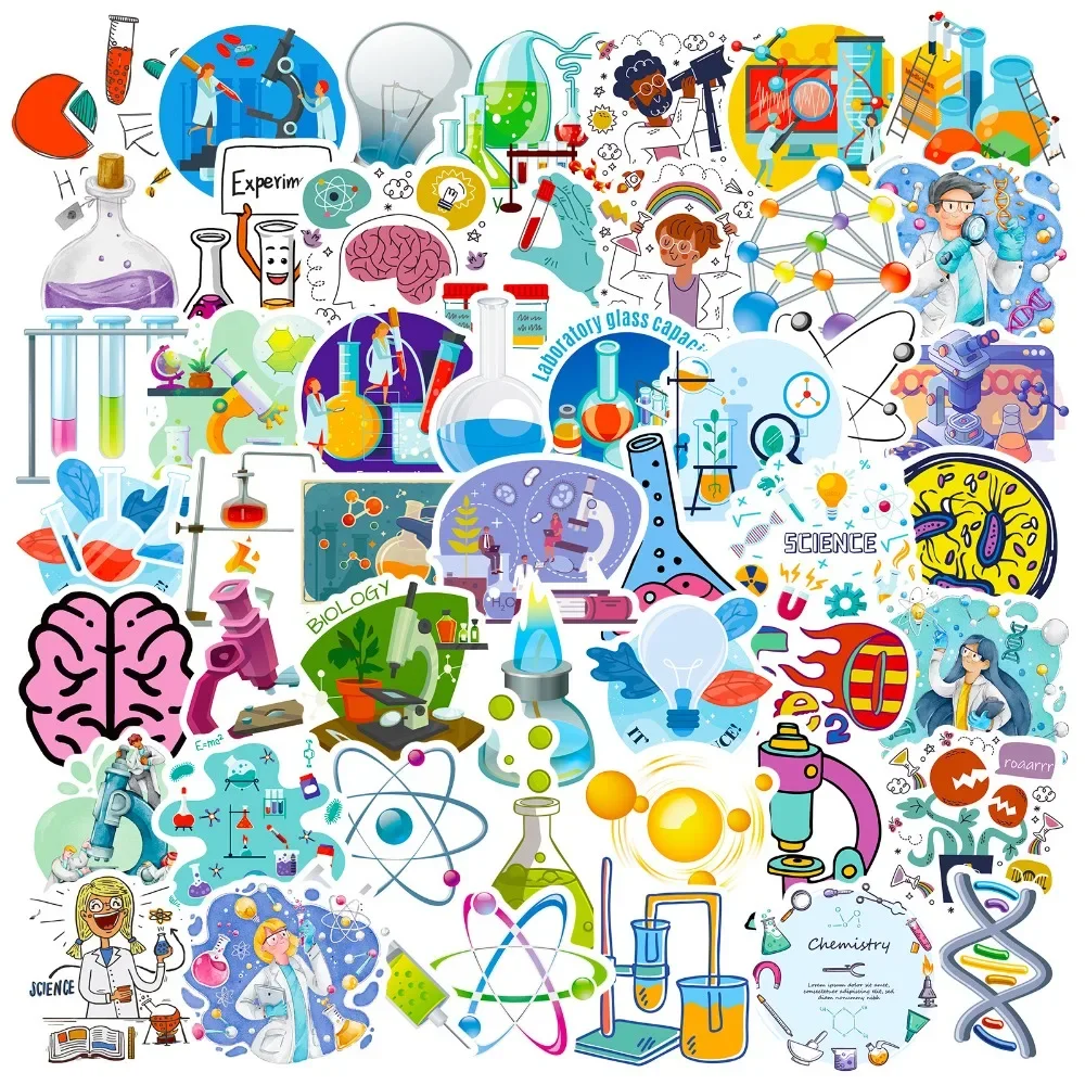 50PCS Cartoon Science Lab Stic - Vintage Fashion Illustration avis et prix