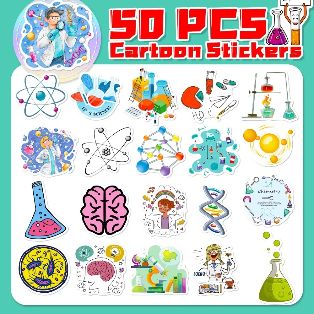 50PCS Cartoon Science Lab Stic - Vintage Fashion Illustration avis et prix
