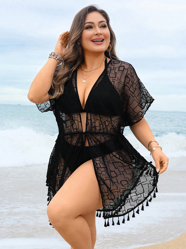 Plus Size Beach Women's Sheer  - Vintage Fashion Plus Size avis et prix