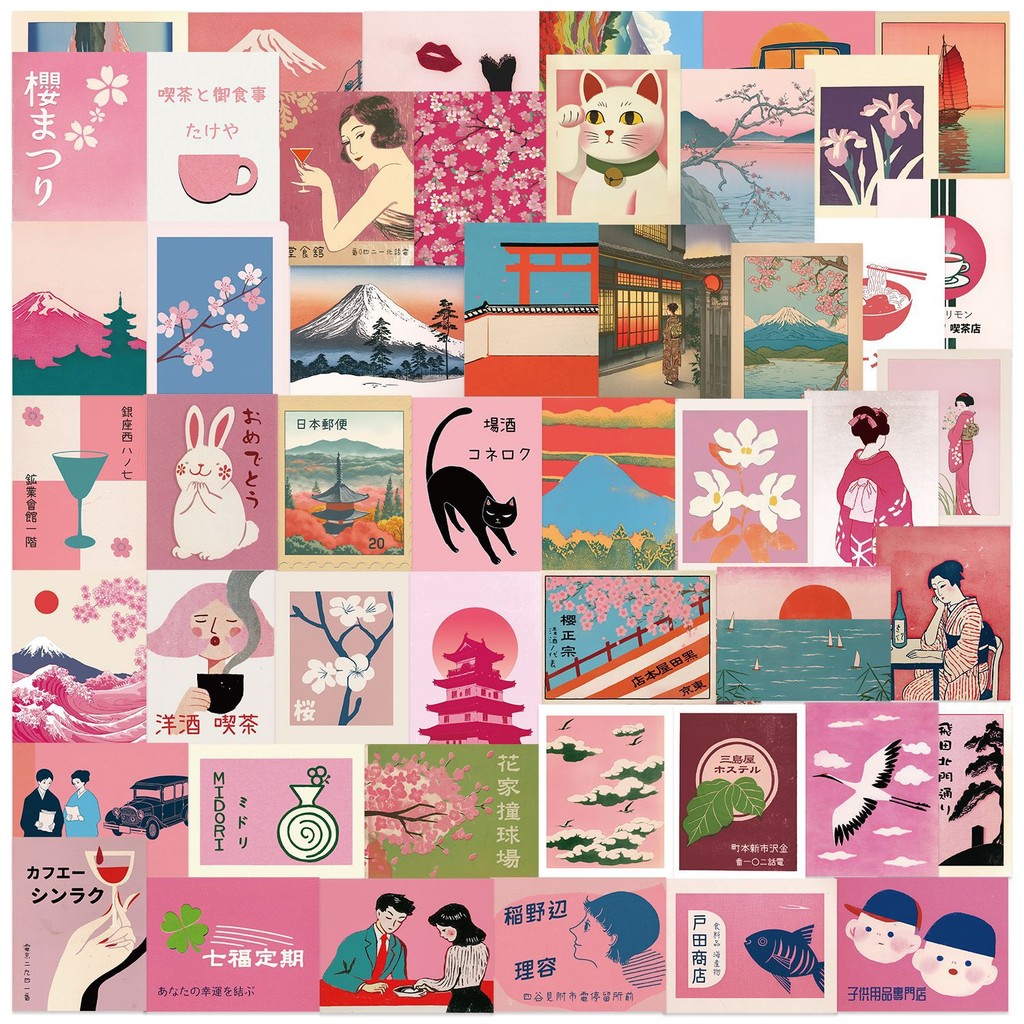 50PCS Vintage Pink Japanese Ae - Vintage Fashion Magazine avis et prix