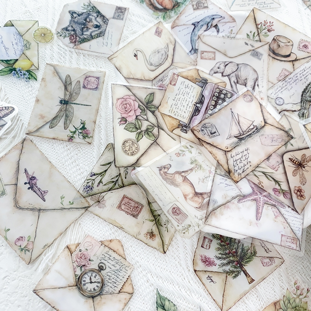 50PCS Vintage Envelope Transpa - Vintage Fashion Magazine avis et prix