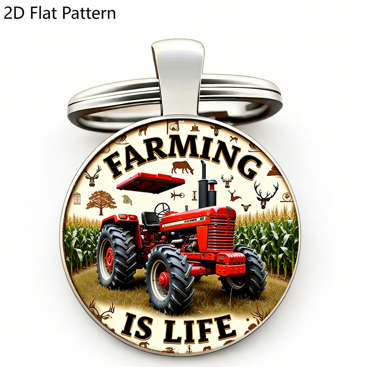 1pc Retro Tractor Keychain FAR - Vintage Fashion Illustration avis et prix