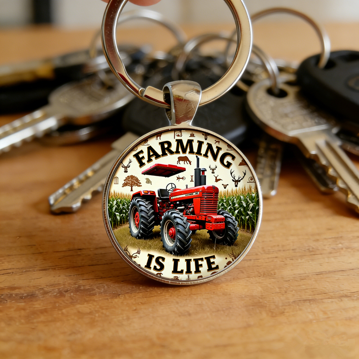 1pc Retro Tractor Keychain FAR - Vintage Fashion Illustration avis et prix