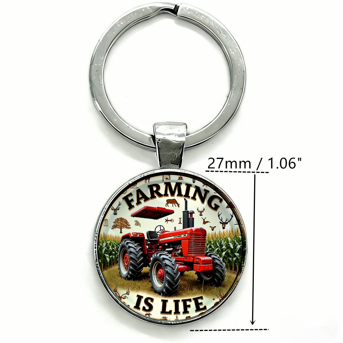 1pc Retro Tractor Keychain FAR - Vintage Fashion Illustration avis et prix