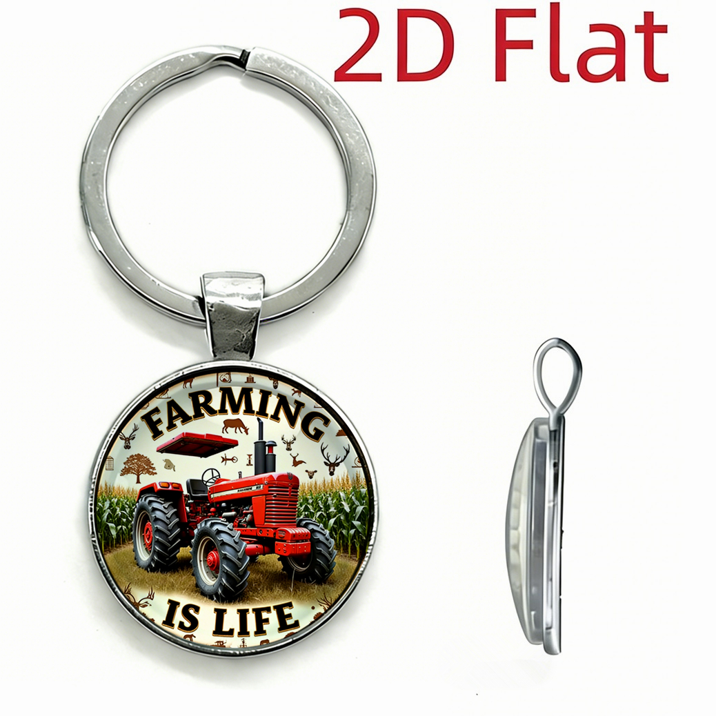 1pc Retro Tractor Keychain FAR - Vintage Fashion Illustration avis et prix