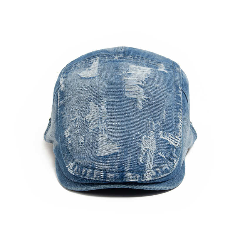 Fashion Men Ripped Denim Beret - Vintage Fashion Nz avis et prix