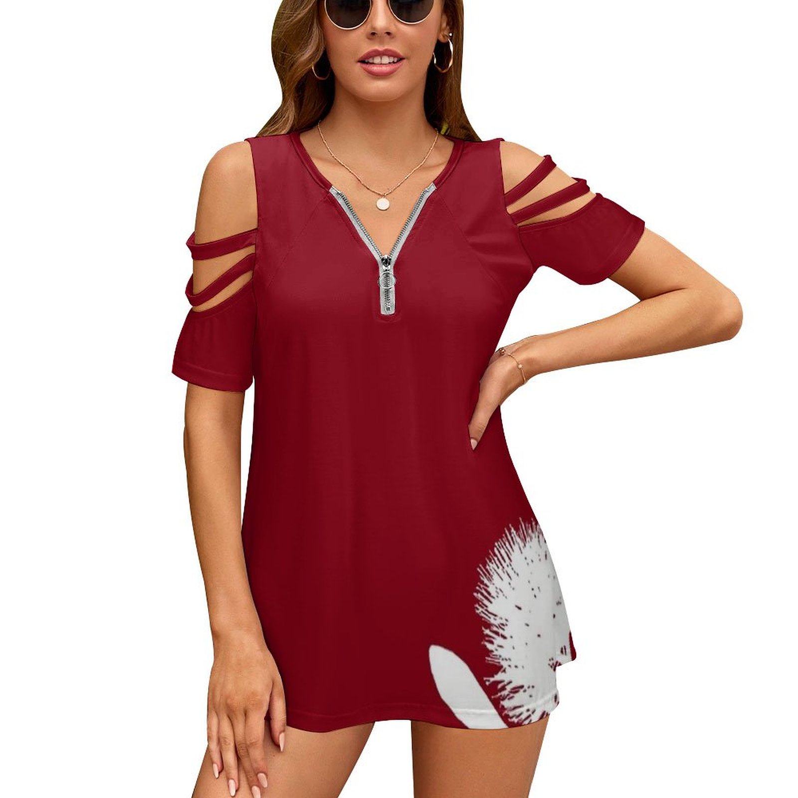 Pohutukawa-White On Red Women  - Vintage Fashion Nz avis et prix