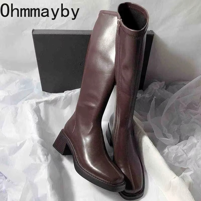 Vintage Thick Heel Women Knee  - Vintage Fashion Style avis et prix