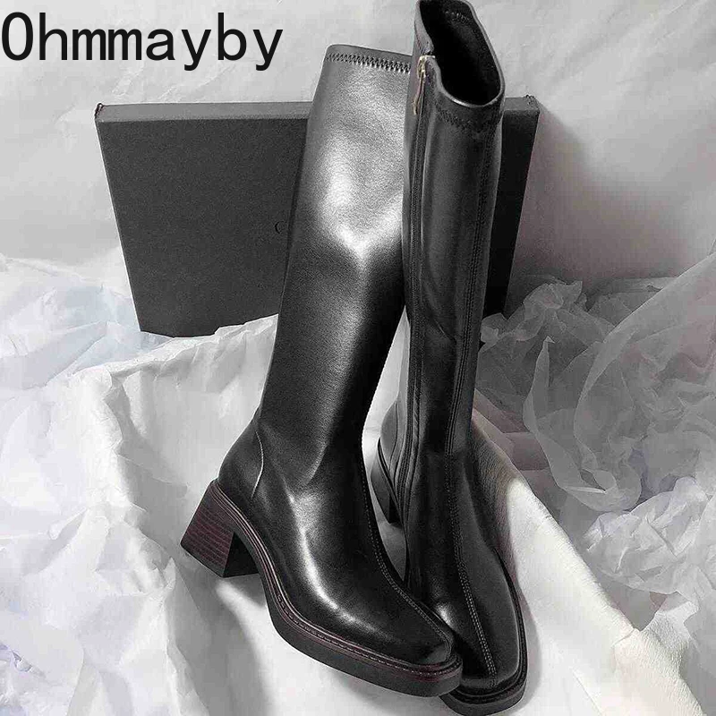 Vintage Thick Heel Women Knee  - Vintage Fashion Style avis et prix