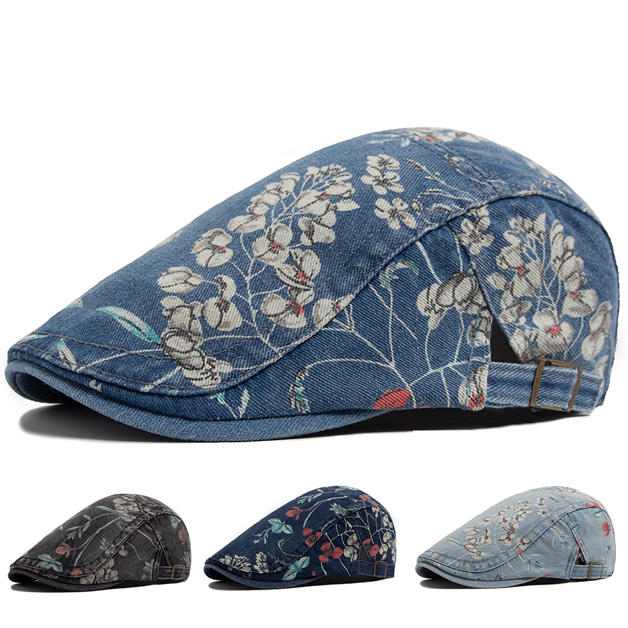 New Vintage Print Denim Beret  - Vintage Fashion Nz avis et prix