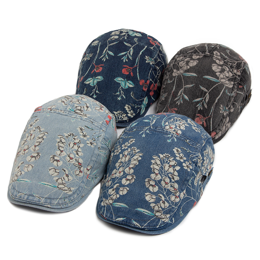 New Vintage Print Denim Beret  - Vintage Fashion Nz avis et prix