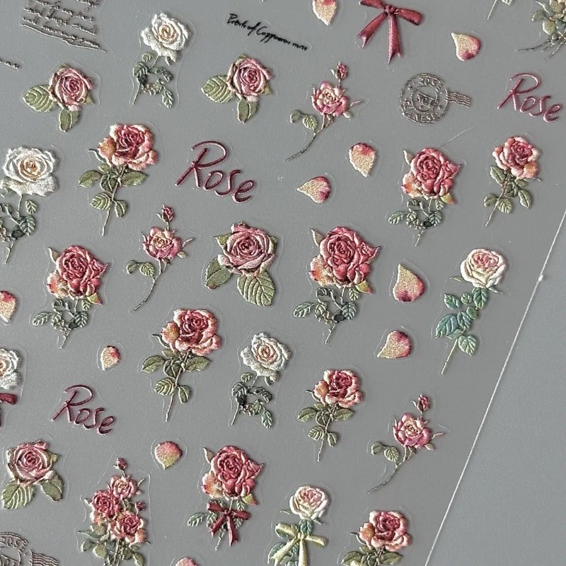5Pcs Ins Retro Rose Sticker Hi - Vintage Fashion Magazine avis et prix