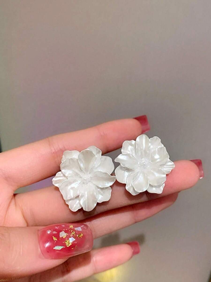 1pair White Bridal Flower Earr - French Vintage Fashion avis et prix