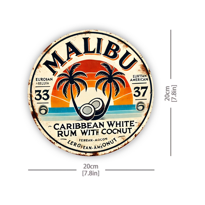 Vintage Malibu Rum Coconut Alu - Vintage Fashion Plates avis et prix