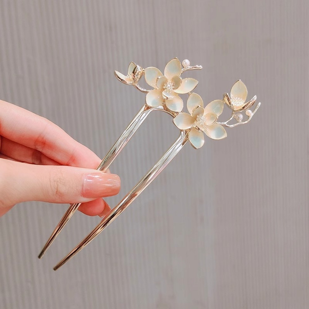 1pc U Shaped Flower Hair Stick - Vintage Fashion Jewelry avis et prix
