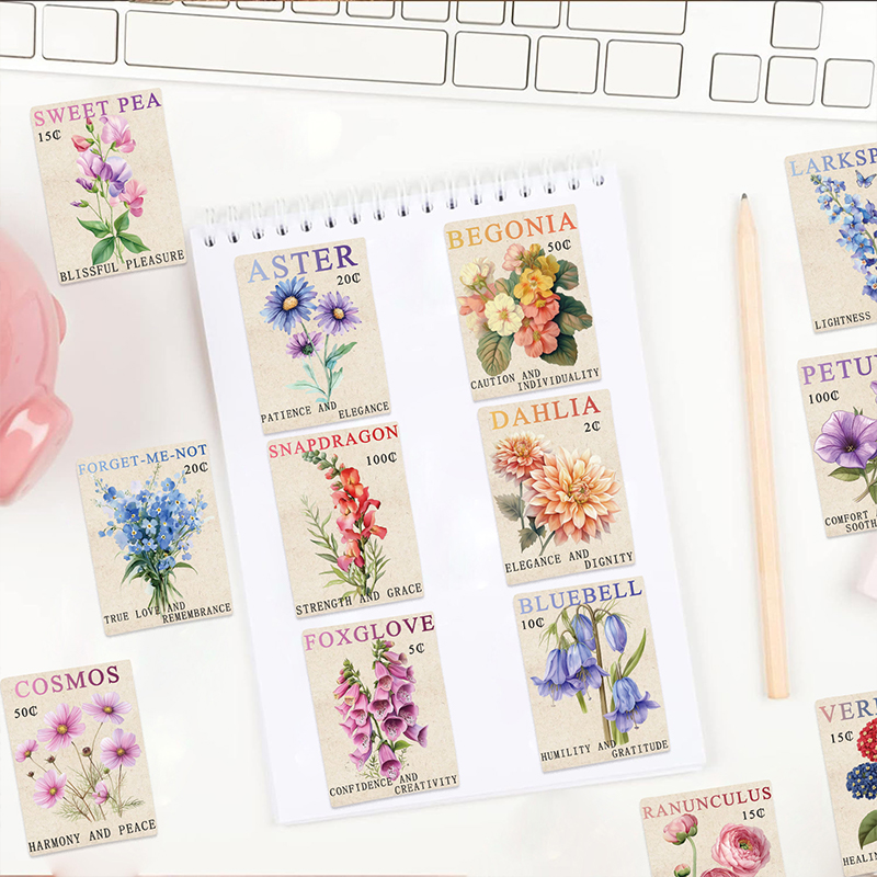 50PCS Vintage Flower Postage S - Vintage Fashion Magazine avis et prix