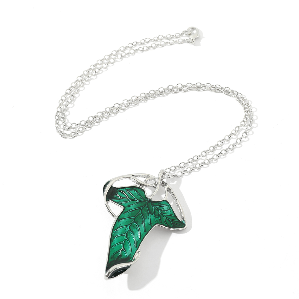 Vintage Green Leaf Pendant Nec - Vintage Fashion Jewelry avis et prix