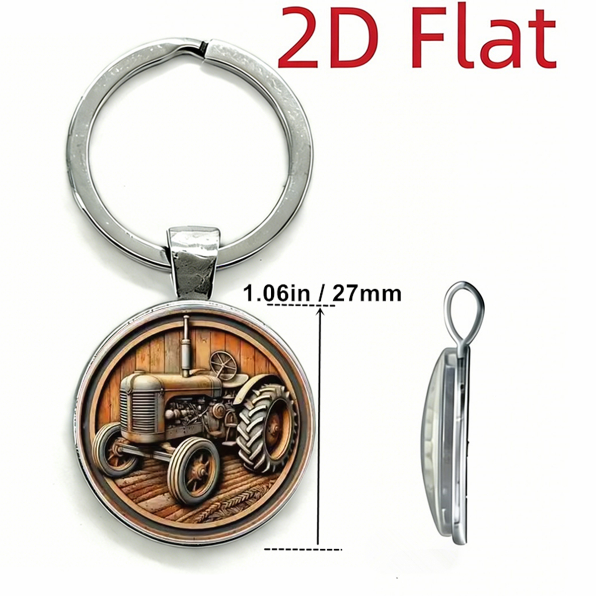1pc Retro Tractor Keychain Vin - Vintage Fashion Illustration avis et prix