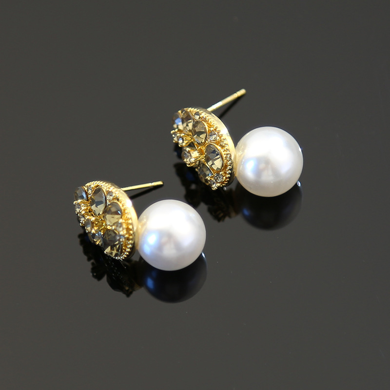 New pearl stud earrings with d - Vintage Fashion Market avis et prix