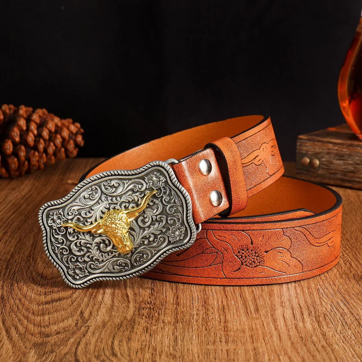 Western cowboy style men's bel - Vintage Fashion Nz avis et prix