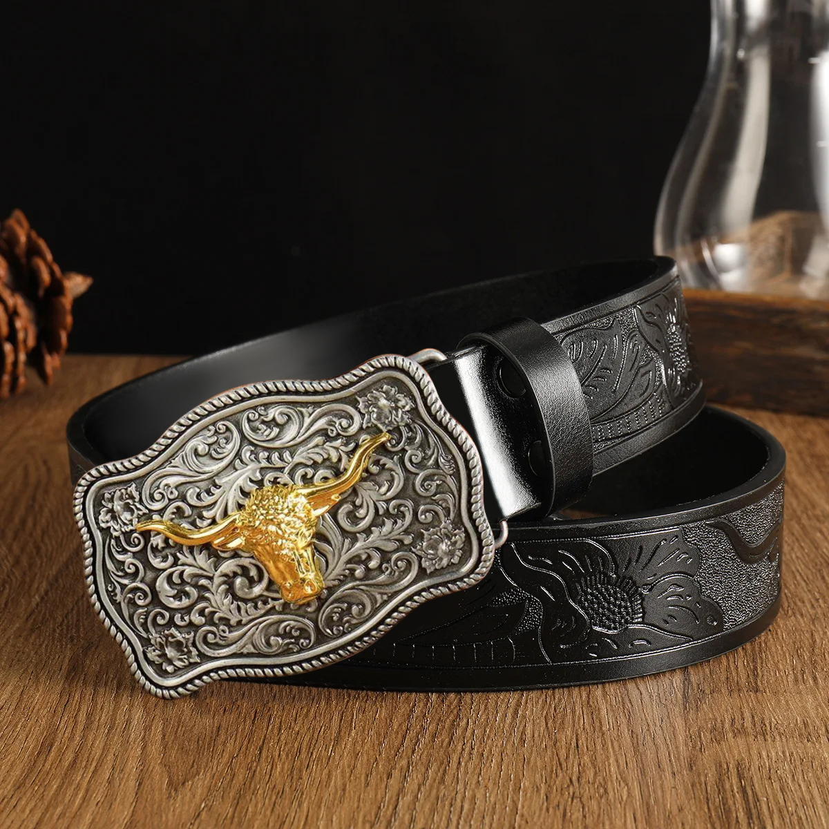 Western cowboy style men's bel - Vintage Fashion Nz avis et prix
