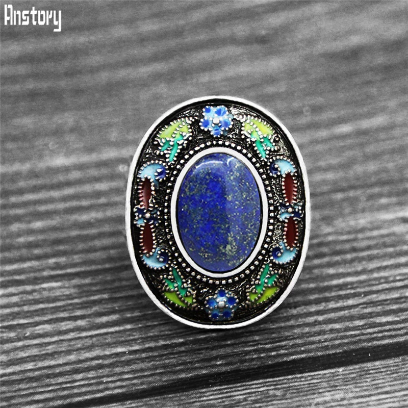 Vintage Oval Quartz Lapis Ring - Vintage Fashion Illustration avis et prix