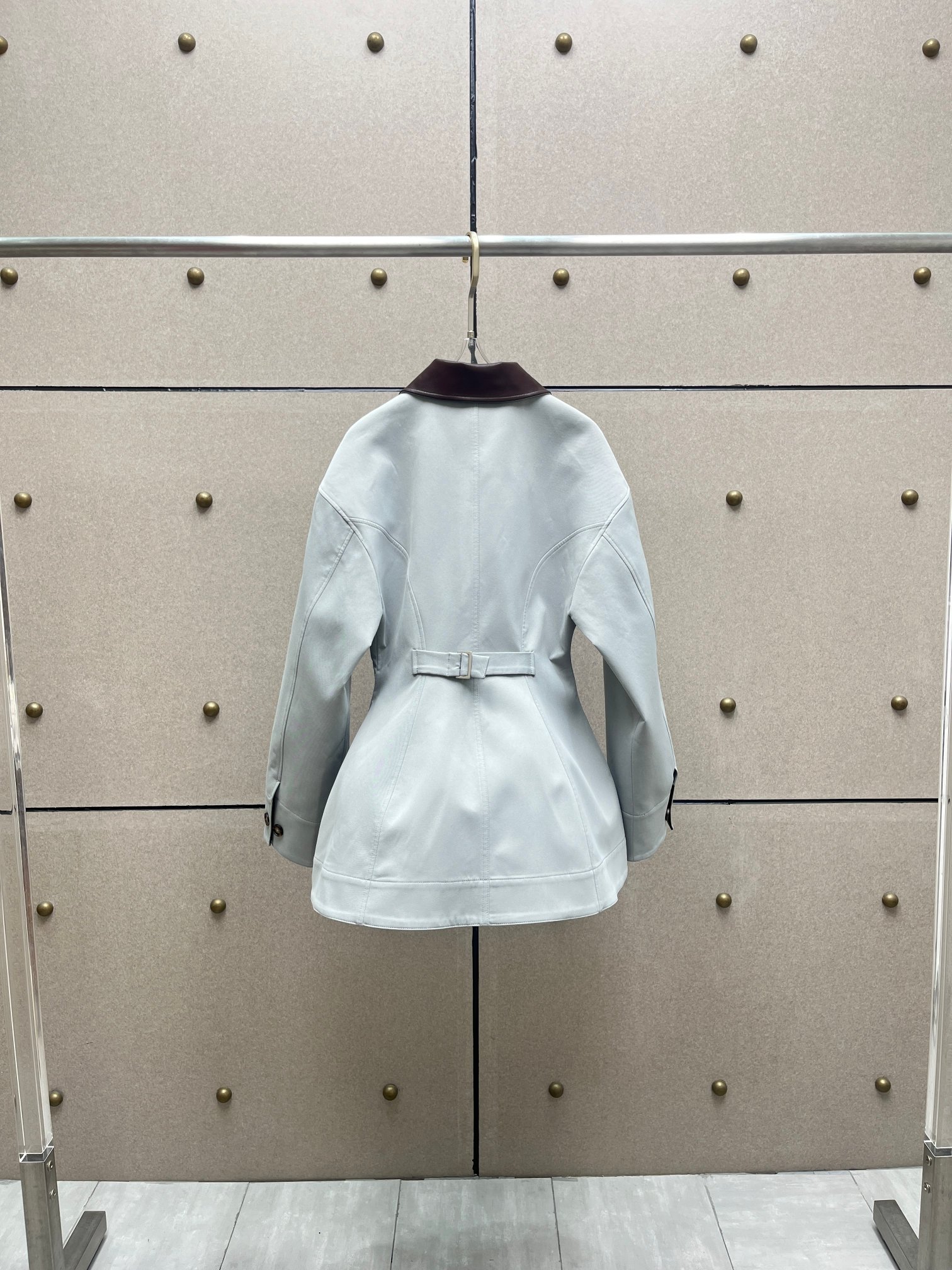 Leather-paneled jacket, a vint - Vintage Fashion Old Money avis et prix