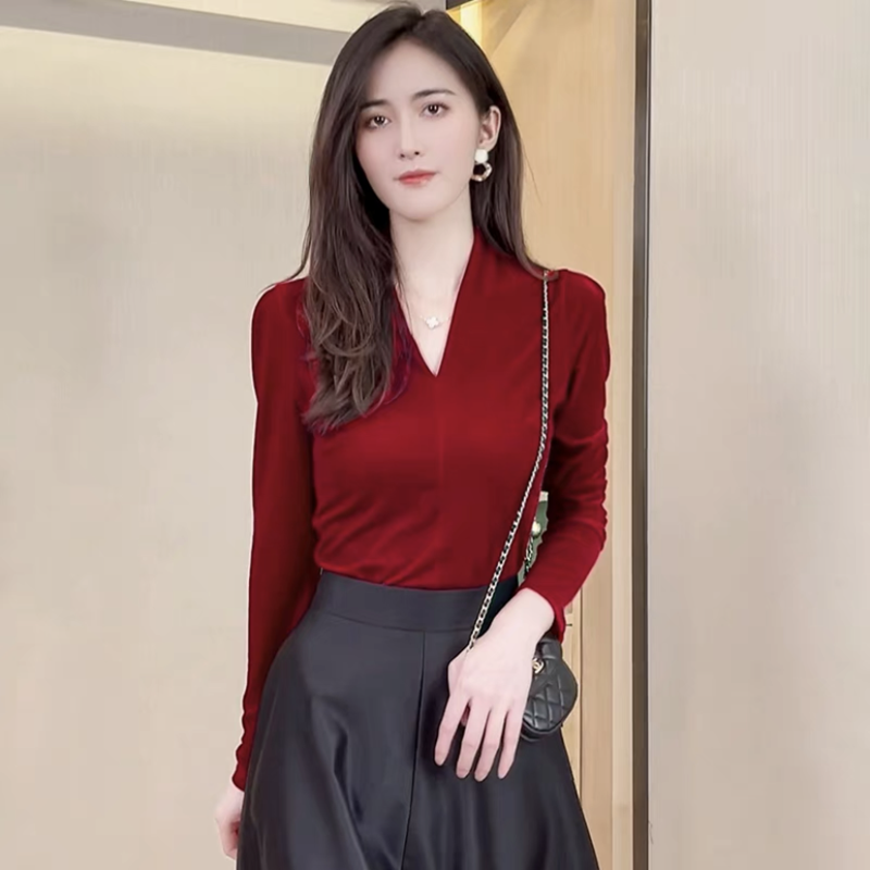 Fashion elegant V-neck long sl - Vintage Fashion Plus Size avis et prix