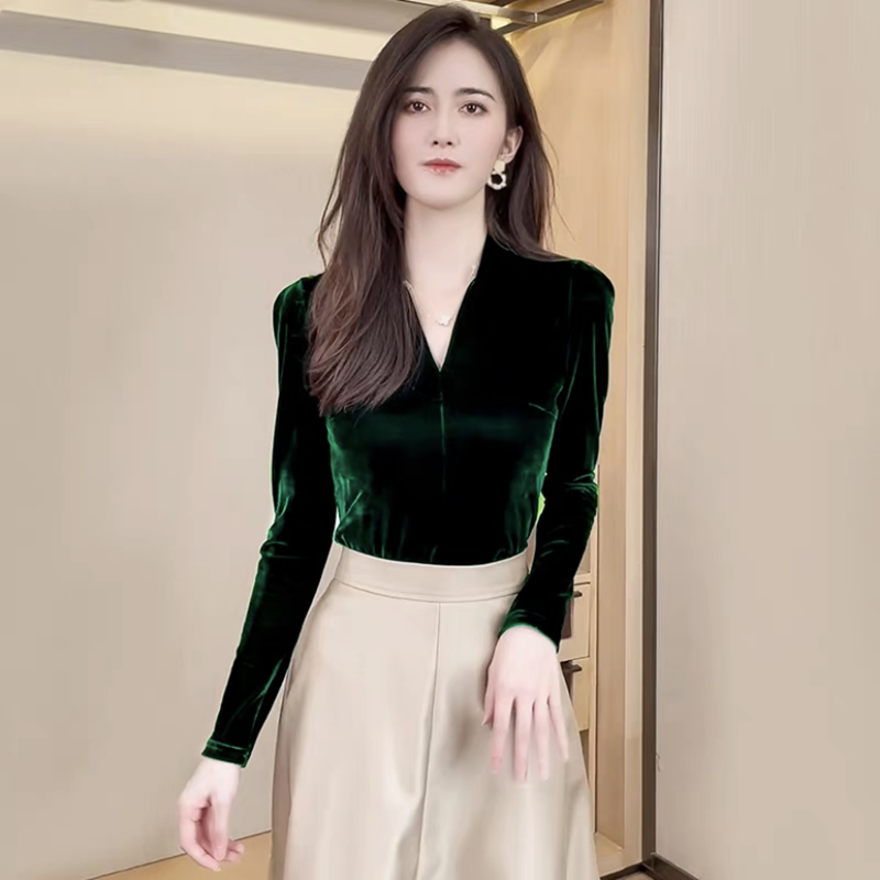 Fashion elegant V-neck long sl - Vintage Fashion Plus Size avis et prix