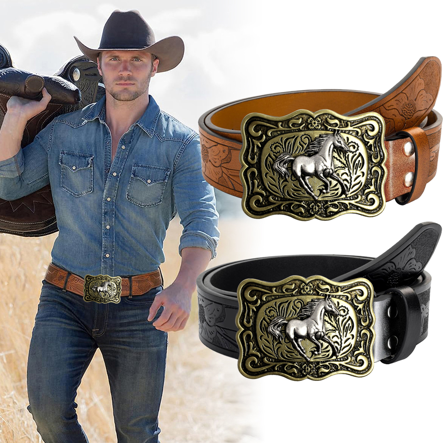 Quality men's leather belt gol - Vintage Fashion Nz avis et prix