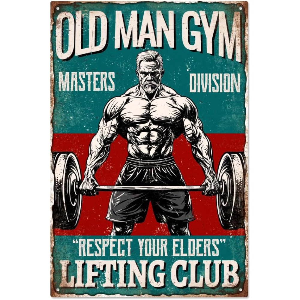 Vintage Old Man Gym Metal Tin  - Vintage Fashion Plates avis et prix
