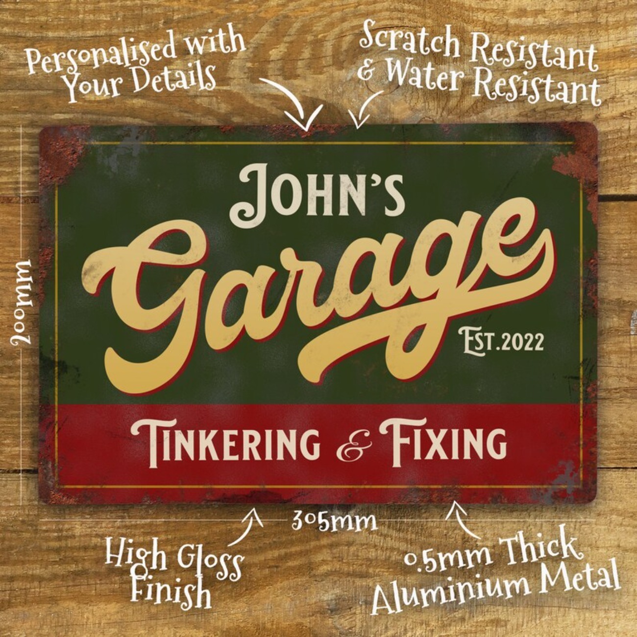 Custom Personalised Garage Met - Vintage Fashion Plates avis et prix