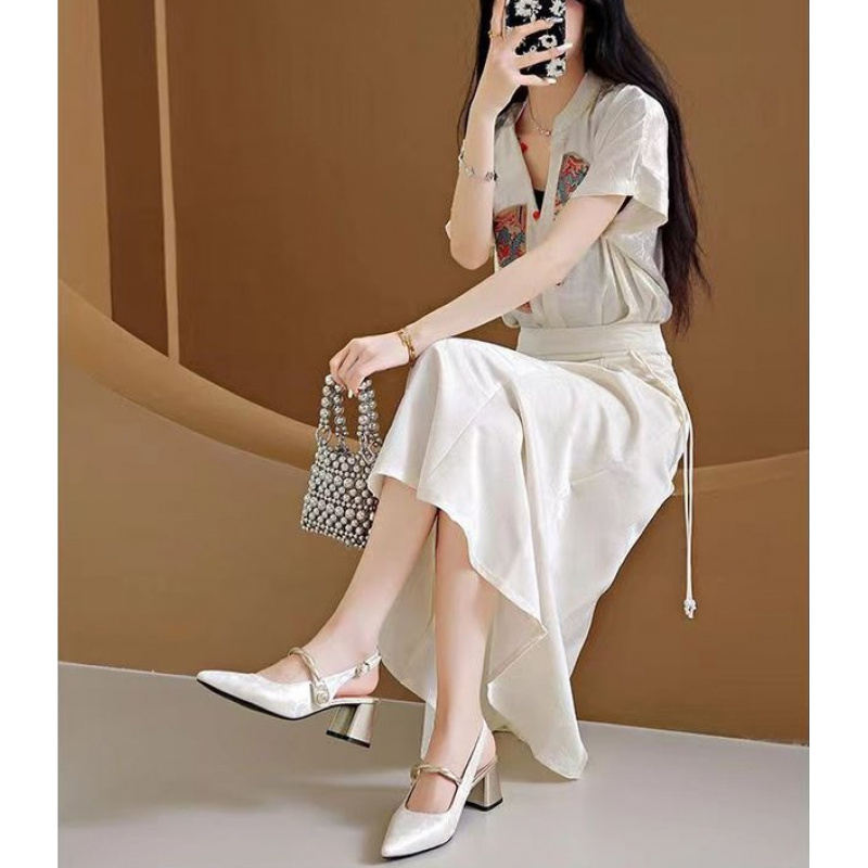 New Chinese-style elegant sati - Vintage Fashion Style avis et prix