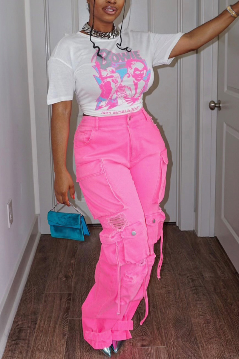 Plus Size Cargo Denim Jeans Po - Vintage Fashion Plus Size avis et prix