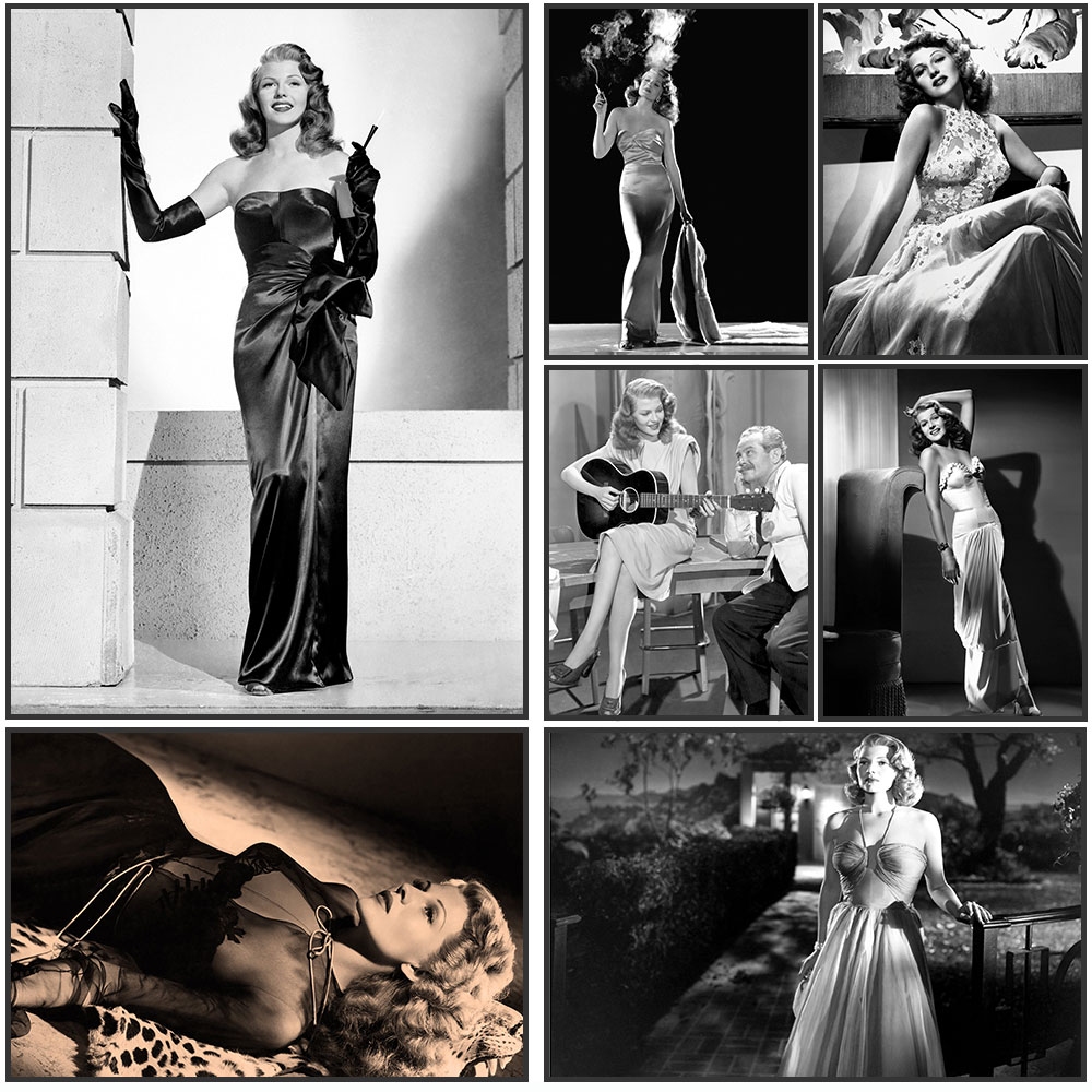 Rita Hayworth Poster,Black and - Vintage Fashion Illustration avis et prix