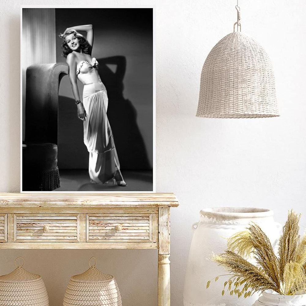 Rita Hayworth Poster,Black and - Vintage Fashion Illustration avis et prix