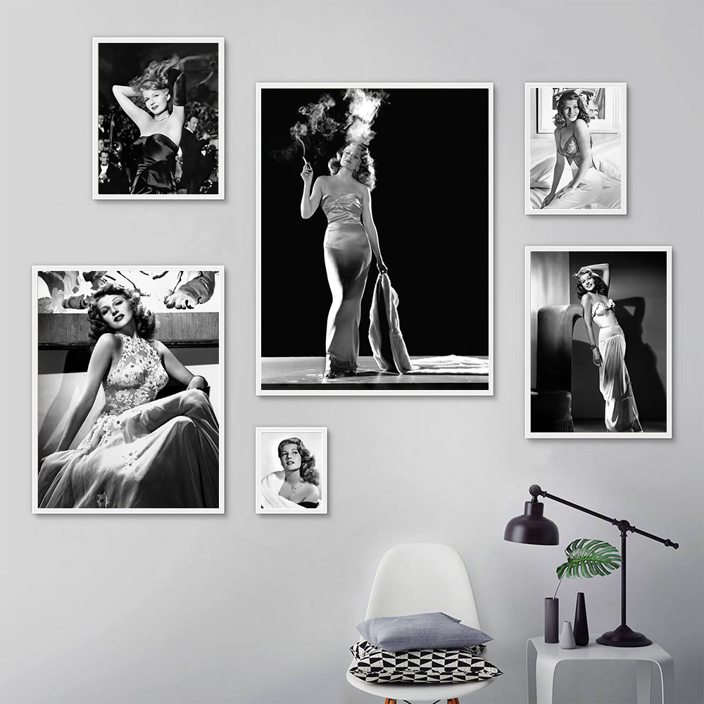 Rita Hayworth Poster,Black and - Vintage Fashion Illustration avis et prix