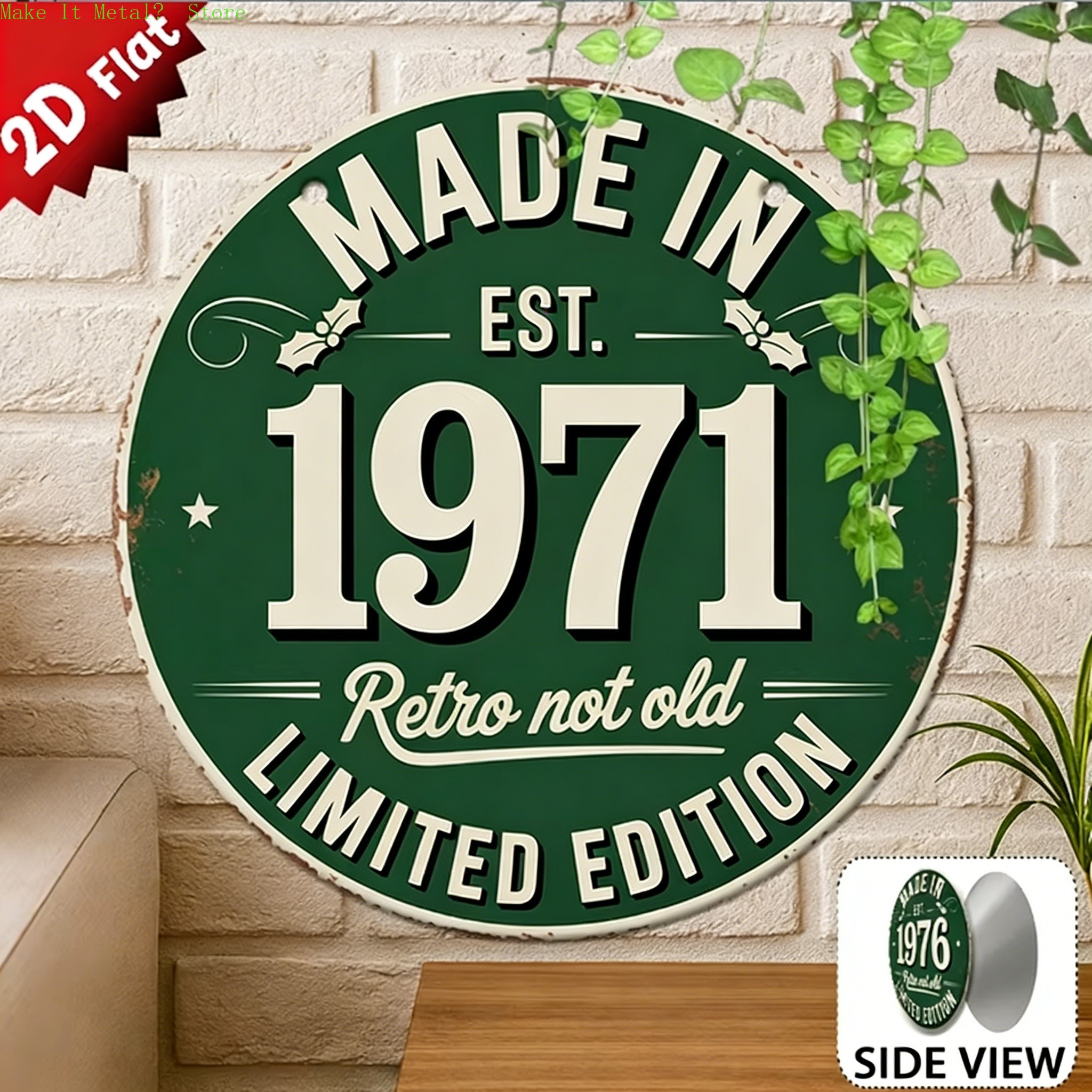 Made in 1976 Retro Not Old 2D  - Vintage Fashion Plates avis et prix
