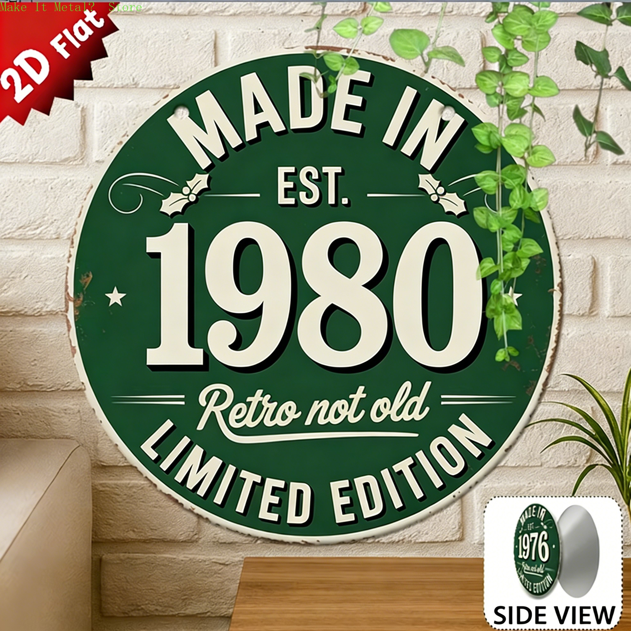 Made in 1976 Retro Not Old 2D  - Vintage Fashion Plates avis et prix