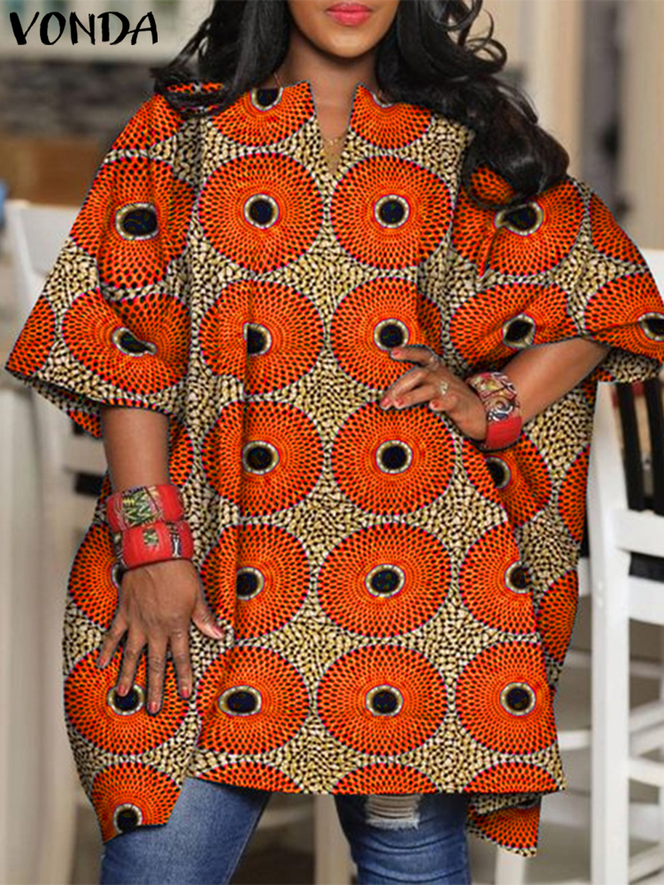 Plus Size 5XL VONDA Women Blou - Vintage Fashion Plus Size avis et prix